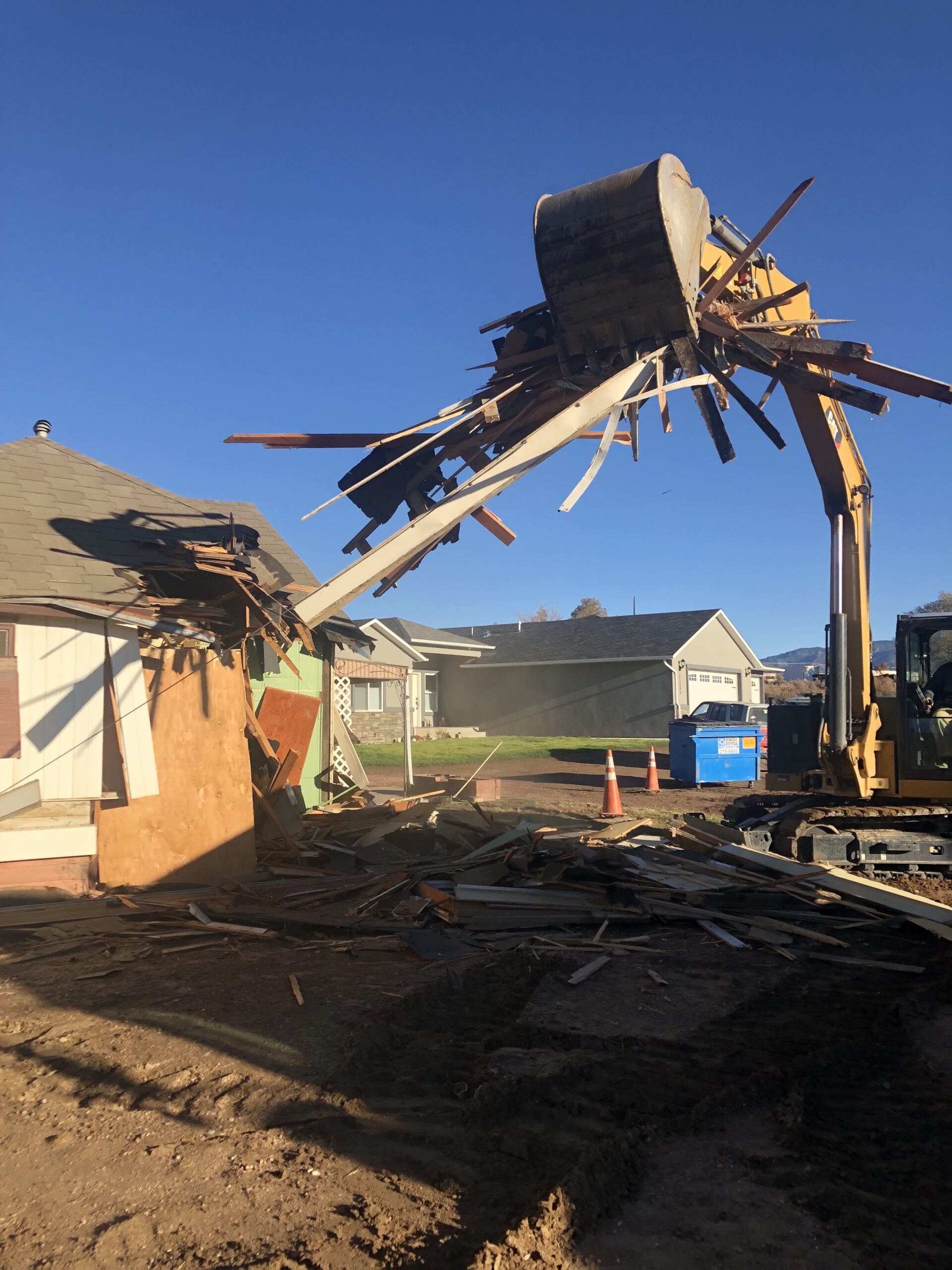 Demolishing of old home in Chaffee County